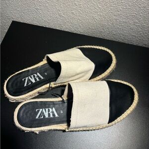 Zara Women's Espadrilles in Black and Cream